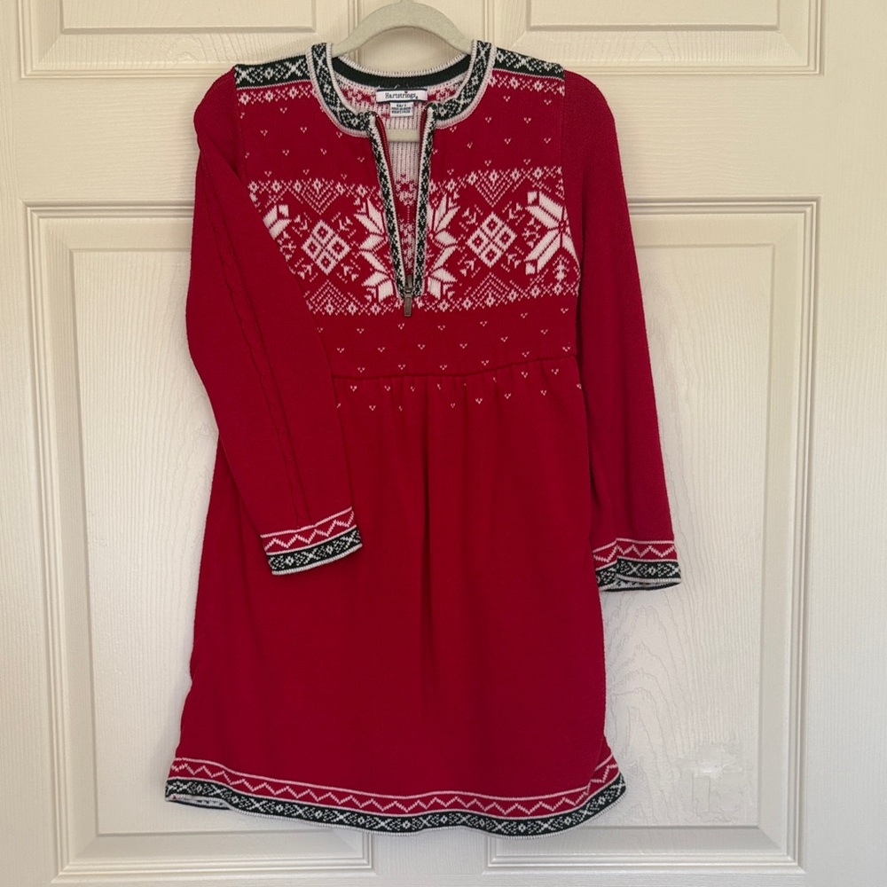 Hartstrings Red and Black Kids Casual Dress